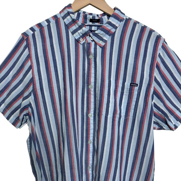 Chubbies Mens Large Classy Poplin Friday Shirt Button Down Striped Resort Cruise - Picture 4 of 9